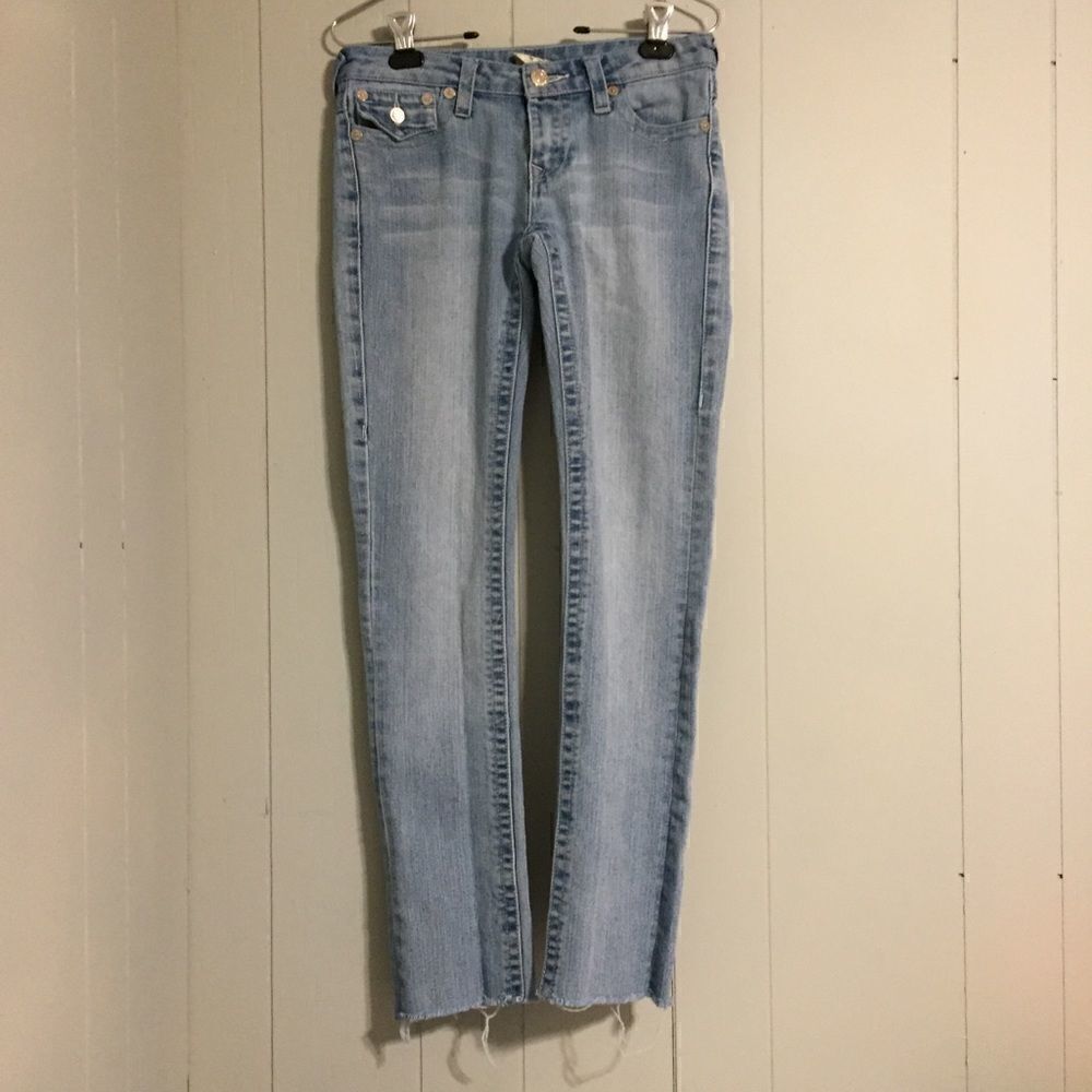 True Religion sequined straight raw hem